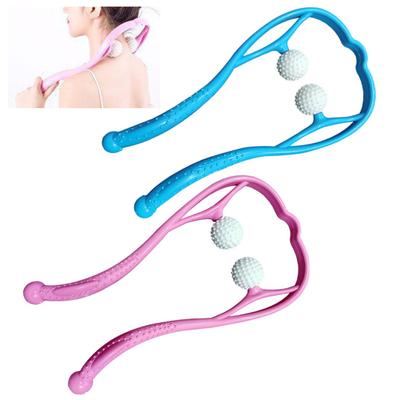 1/2Pcs Shiatsu Neck Massager for Muscle Relaxation Ergonomic Handle Adjustable Pressure Balls Non-Electric Manual Massager for Home Office Travel
