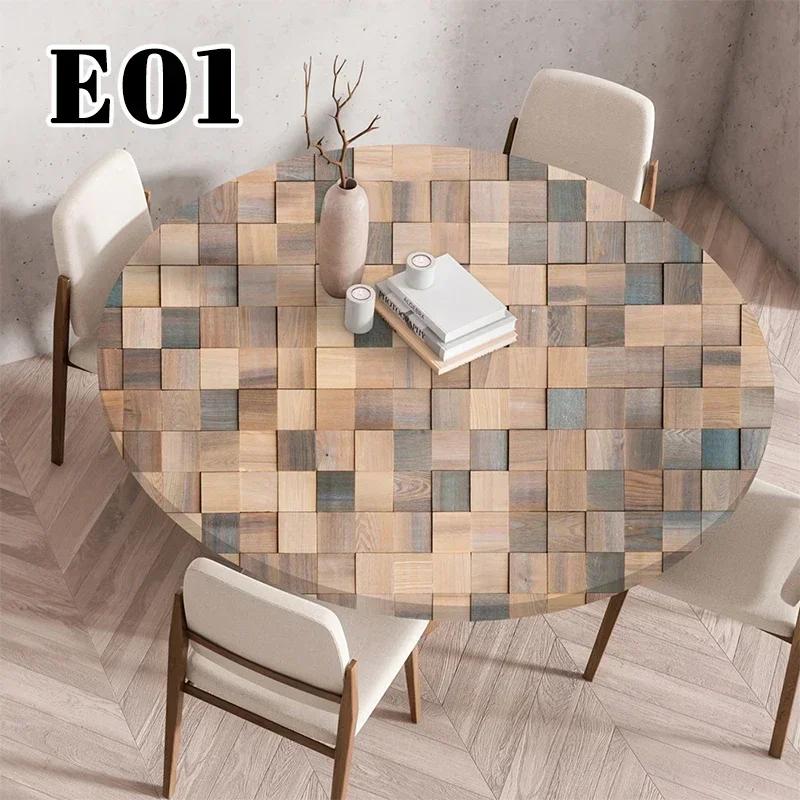 60/90/120Cm Wasserdichte Runde Tischdecke Ölfest Tischschutz Einstellbar Küche Esszimmer Hochzeitsparty Tischdecke Heimdekoration