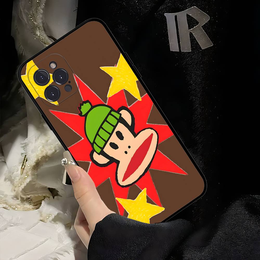 Fashion Logo P-Paul F-Frank Black Soft Phone Case For IPhone 16 15 14 13 11 12 17 Pro Max Mini Plus