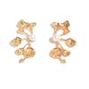 Faux Pearl Earrings Retro Long Gold Leaf Earrings, Cool Minimalist Exaggerated Geometric Stud Earrings