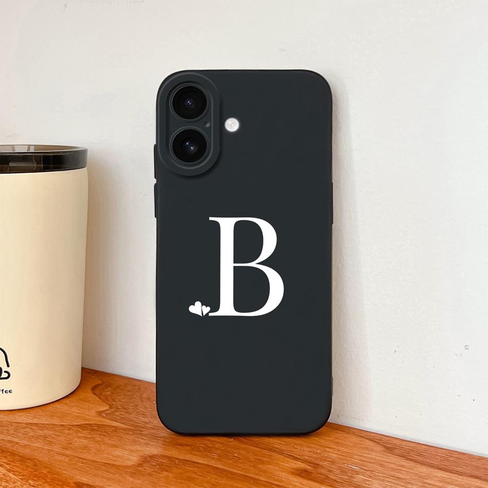 Simple Case For iPhone 17 Pro Max / iPhone Air Heart Letters Phone Cover For iPhone17 Camera Protection Anti Drop Soft Funda