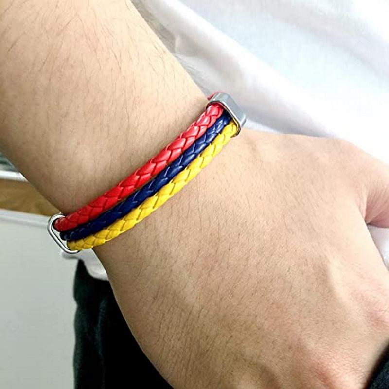 Bracelet en Cuir PU Tressé pour Hommes Femmes