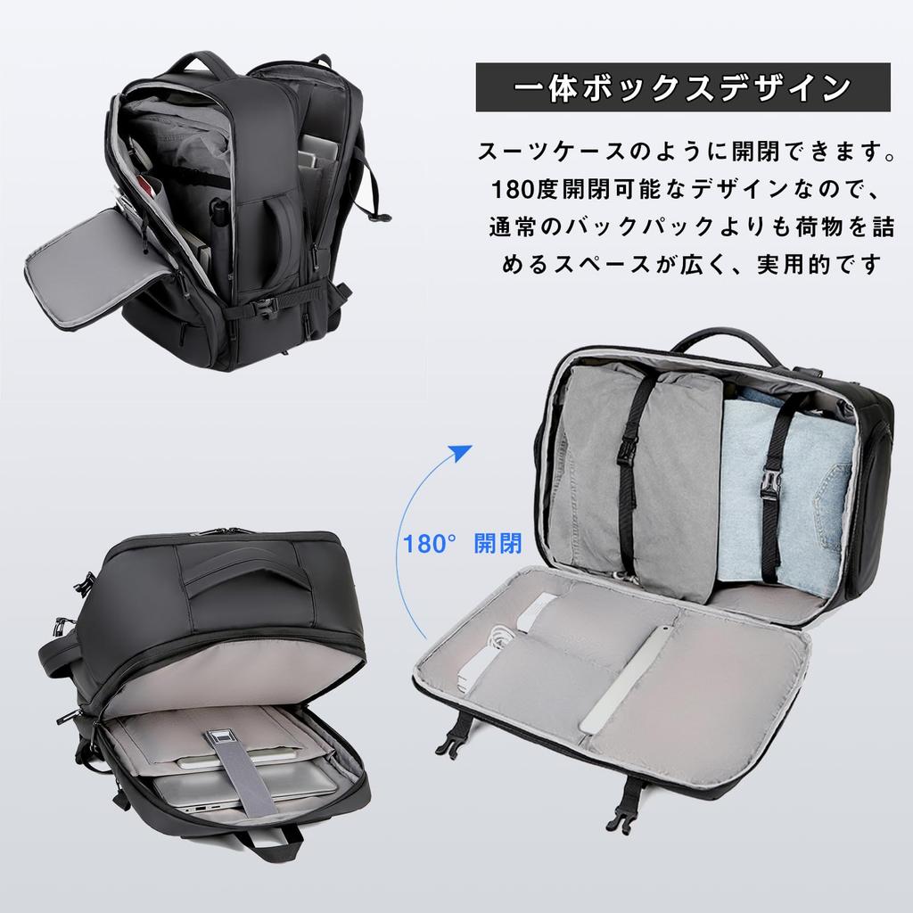 OFAMOUS Business Backpack, Expandable Gusset, Waterproof, Large Capacity, Men's, Expandable Functions, Fits 15.6-inch Laptops, Perfect for Commuting,