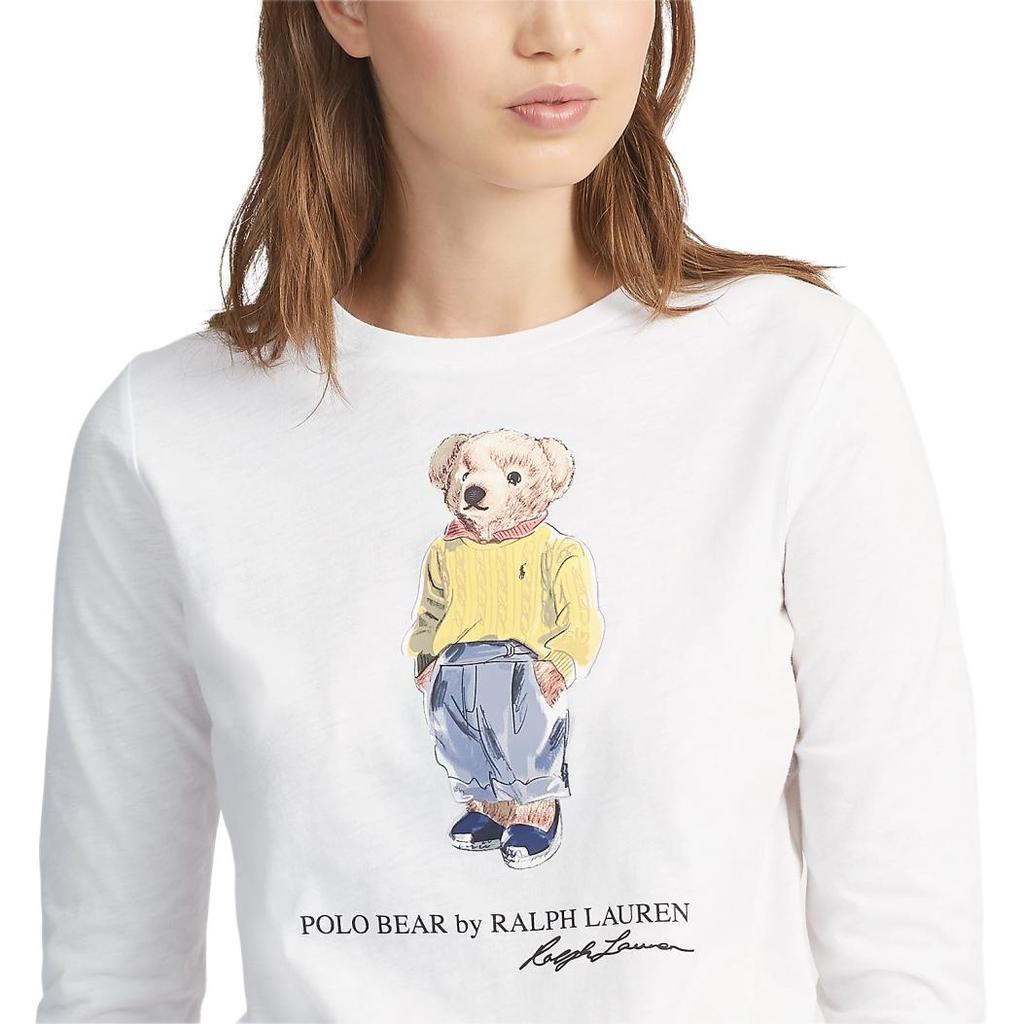Polo Ralph Lauren Bear Graphic Print Long Sleeve T-Shirt Women Tops WMPOKNIN6810187-E86