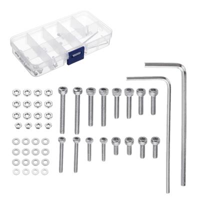 50 pezzi/set 2mm.5 Kit di Montaggio Universale per Testine Giradischi Bulloni in Acciaio Viti Dado Set con per Custodia