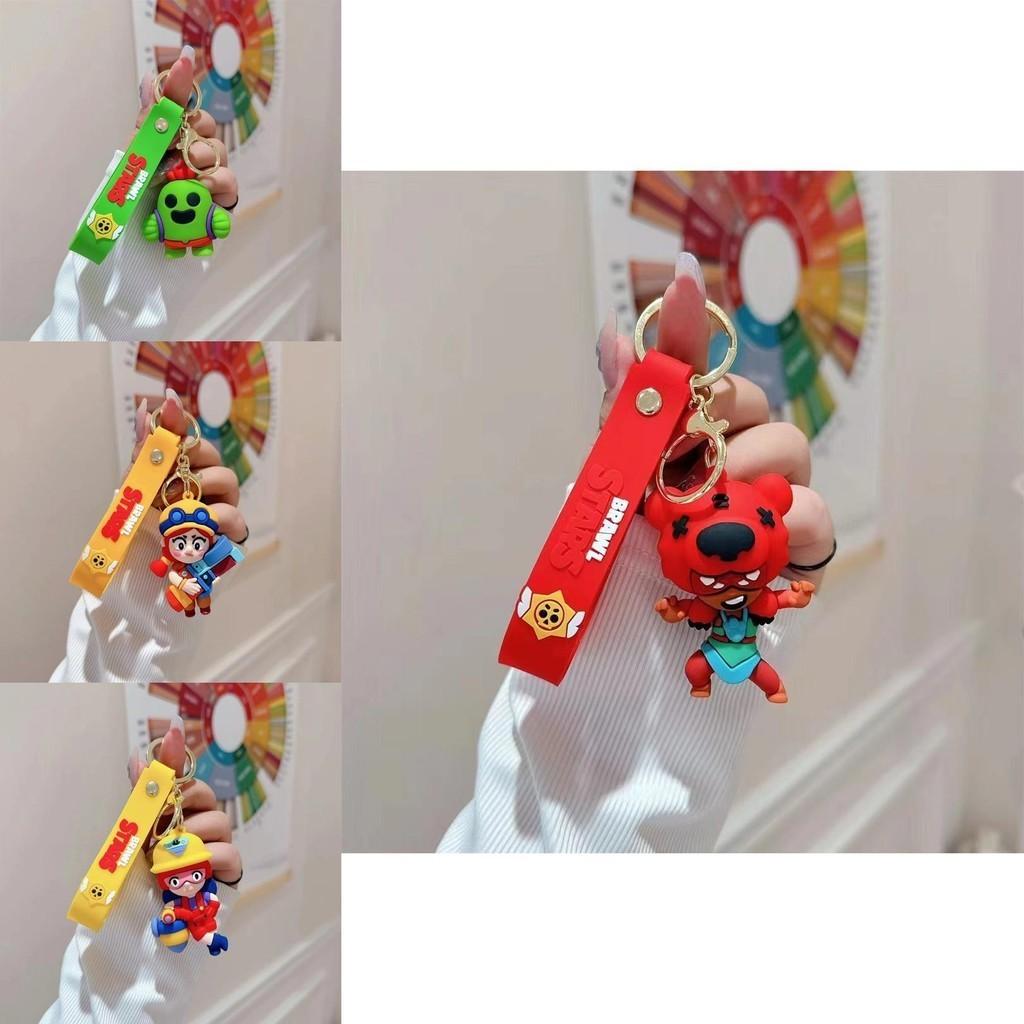 Cute Cartoon Silicone Keychain For Car Keys Brawl Stars Nita Jessie Bea Spikey Paddy