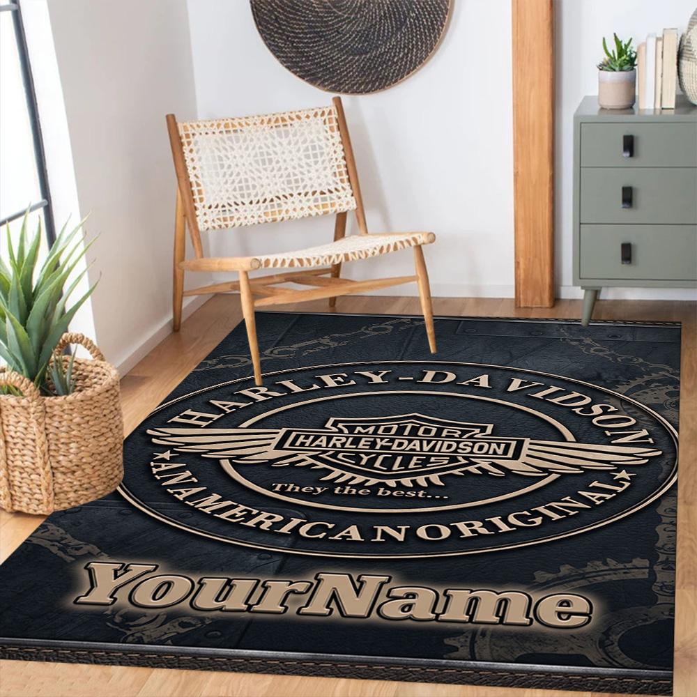 Harley-davidson Motorcycles Customize Text Carpet Design for Bedrooms Dormitory Game Room Decorate Room Antislip Carpet Office Home Decor