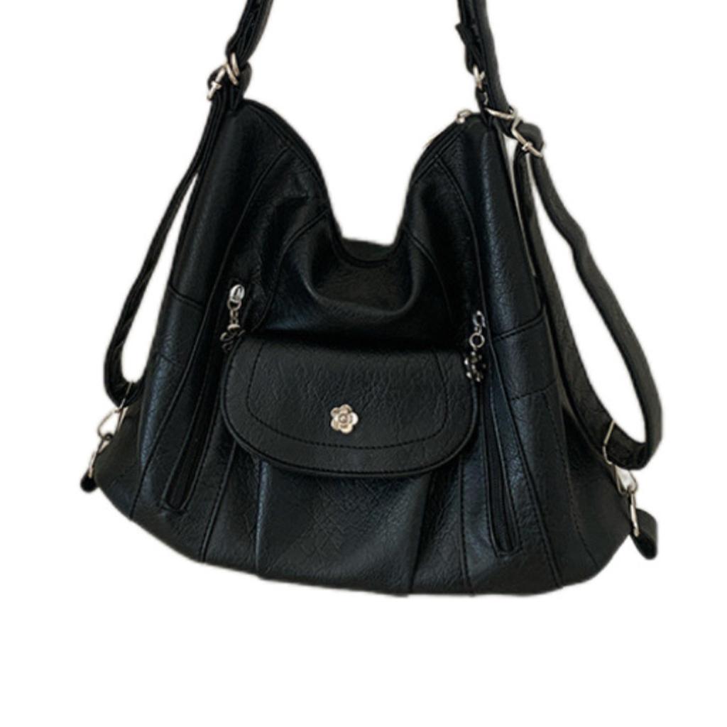 Geantă de mână vintage din piele PU Capacitate Mare Geantă de umăr Simplă Y2K Geantă crossbody de agrement Rucsac pentru Călătorie Cumpărături Muncă Întâlnire