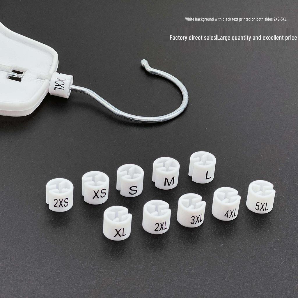 Black & White Double-Sided Printed Size Clips for Clothes Hangers (Round, Letter Size)