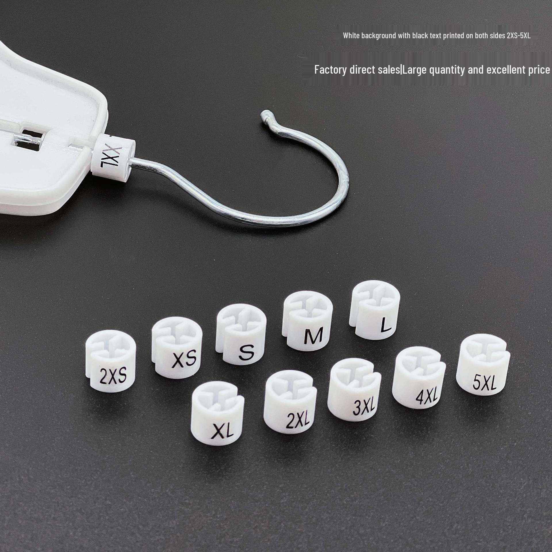 

Черно-белые двусторонние печатные размерные клипсы для вешалок для одежды (Круглый, Формат письма) White L