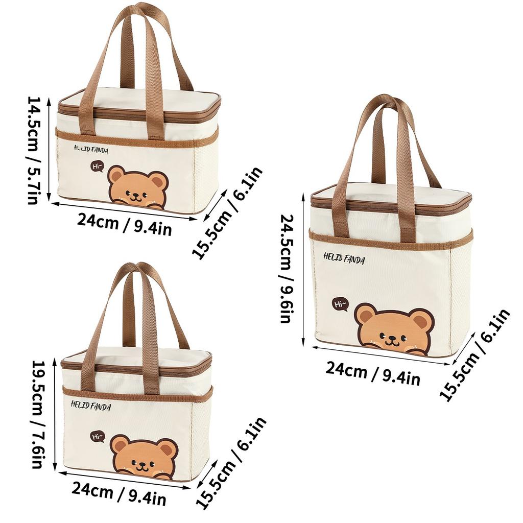 Large Capacity Insulated Lunch Box Bag Outdoor Portable Waterproof Storage Bag With Handle Cartoon Food Container Thermal Bag