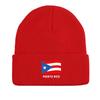 Flag of Puerto Rico Warm Knitted Cap Beanie, Patriotic Skullies Beanies Winter Candy Color Leisure Bobble Hat Knitted Hat Beanie