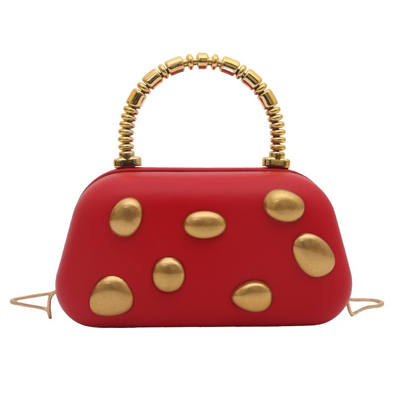 Women's cosmetic bag luxury designer bags 2025 new shoulder messengerbag high end wallet korean popular clutch Rivet evening bag
