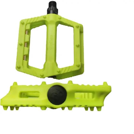 ZUKKA Mountain Bike Pedals 9/16" Non-Slip Plastic Road Bicycle Pedals 2DU Pedals for MTB Hybrid Bike Folding Bike (Yellow Green)