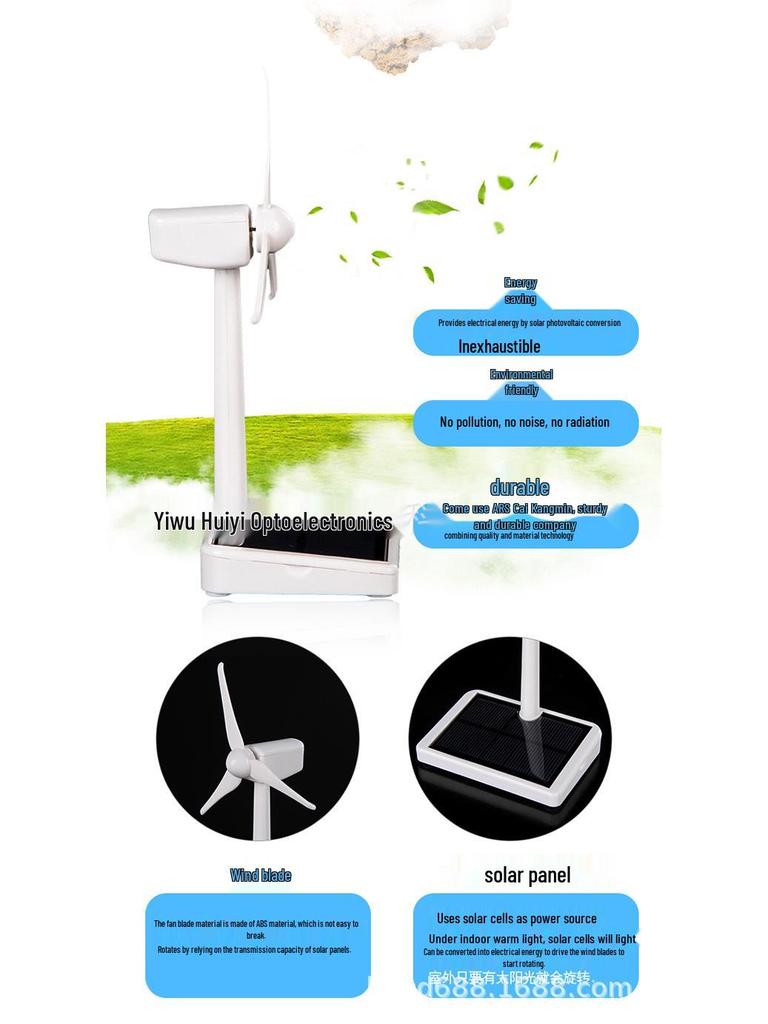 Ornamento de Carro Sedan Moinho de Vento Solar - Decoração Criativa para Exterior e Interior & Modelo para Experiência Científica