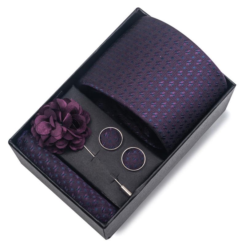 Herren Formale 8cm Krawatte Sechsteiliges Geschenkbox-Set für Bräutigam und Geschäftliche Anlässe