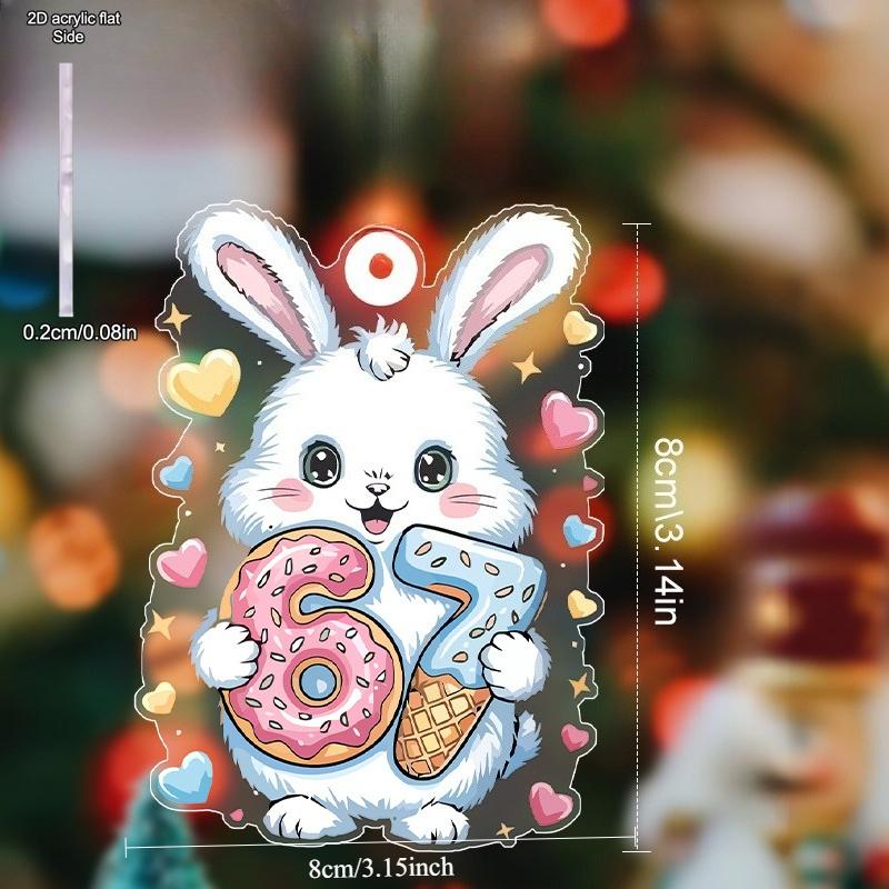 Easter Hanging Ornament with Adorable Easter Bunny & 67 Pattern, No Electricity Needed, Nurseries, Vintage Home Decor Wall for Bar Kitchen, Restauran