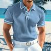 Men’s Summer Short-sleeved Colour-blocked Polo Shirt with a Collar, Breathable and Comfortable