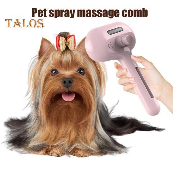 Dampfbürste für Katzen zum Haaren, wiederaufladbarer Sprühkamm zur Haarentfernung mit Wassertank und Entriegelungstaste, dampfende Haustierpflegebürste für Katzen und Hunde