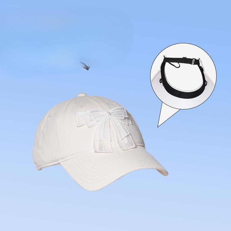 Women's Bow Baseball Cap Fresh and Sweet Organya Streamer Baseball Cap Outdoor Travel Pure Cotton Sun Protection Hat