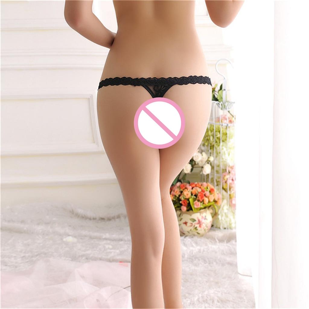 Women's Lace Mesh Sheer Hollow Out Thong Panties Underwear Elastic Waistband Breathable Fabric Comfortable Fit