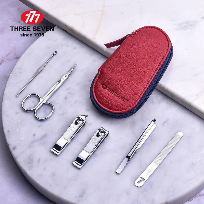 THREE SEVEN (777) 6-Piece Anti-Splash Stainless Steel Manicure Set