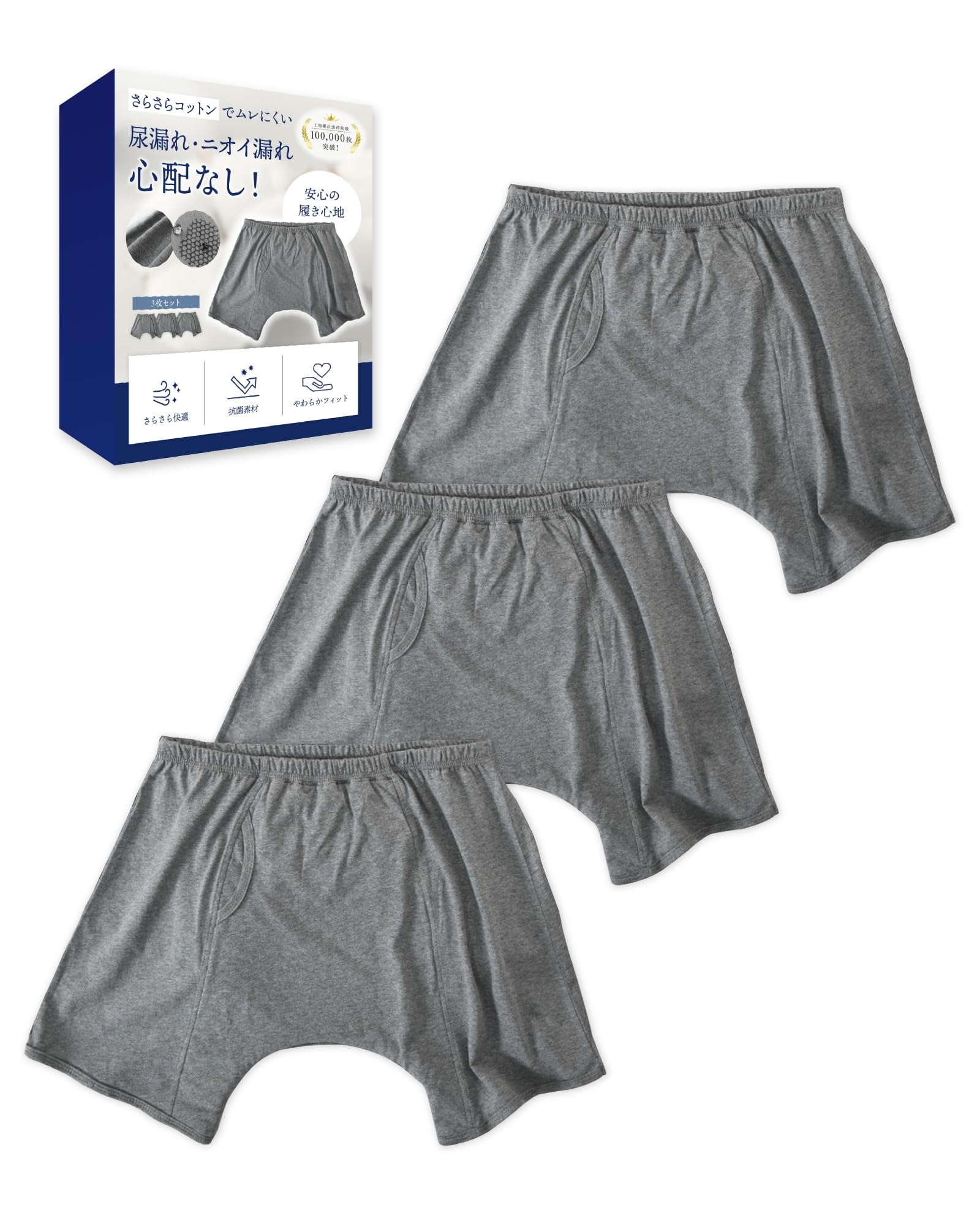 

Больше не беспокойтесь о протекании мочи или недержании боксеры с абсорбирующей антибактериальной и дезодорирующей передней частью хлопок при недержании мочи 100 куб. см чёрный