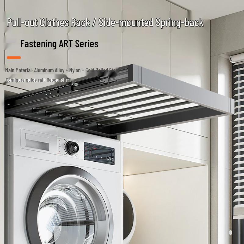 

Retractable Multi-Functional Pull-Out Clothes Rack with Drying and Storage for Pants and Garments Width 560-610/Depth 440 (7 rods)