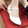 Popular single shoes women's 2025 spring new shallow mouth flat bottom low heel round head small leather shoes soft leather soft sole work shoes women