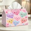 2D Flat Smiling Heart Balloon Tissue Box Desktop Decoration Dual-Use Smooth Dispenser Multifunctional Storage High Aesthetic Ornament Compatible with