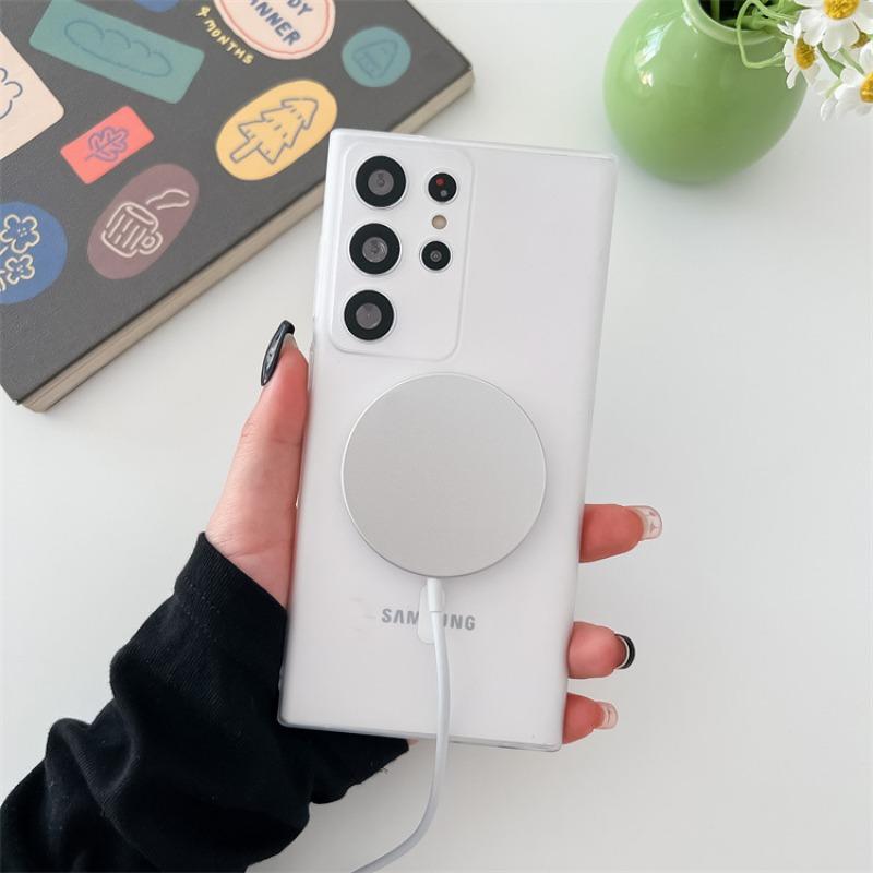 Capa Magnética Fosca de PC Rígido para Samsung Galaxy S24 S23 Ultra S22 Plus Semitransparente à Prova de Choque Capa Protetora