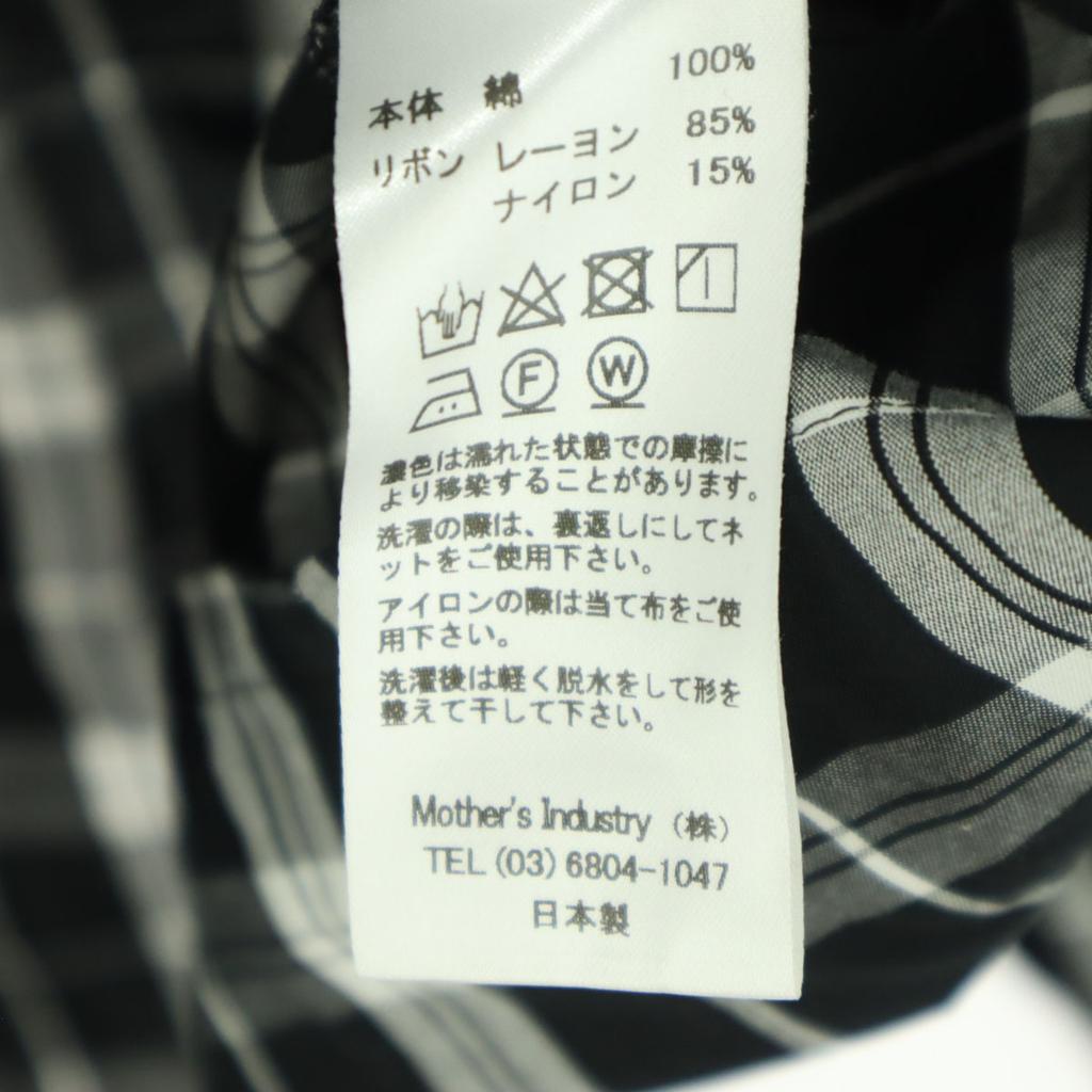 MIDIUMISOLID made in Japan Check Pattern Long sleeve blouse Black series Women Used