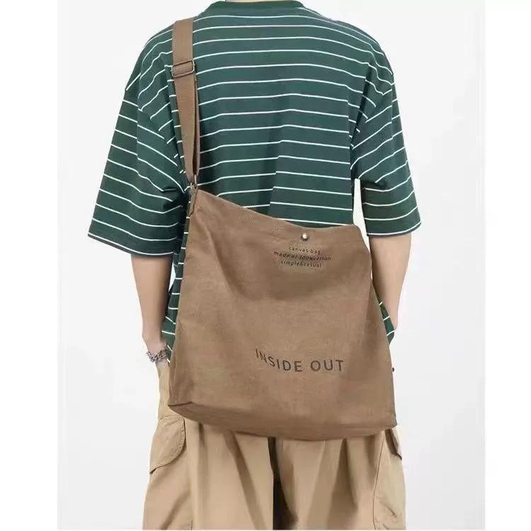 Casual Large Capacity Fashionable Shoulder Bag High-quality Canvas Washable Non Fading Letter Printed Zipper Handbag Adjustable Shoulder Strap
