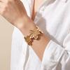 Boho Gold Color Flower Cuff Bangle for Women Vintage Aesthetic Big Floral Open Wide Wristband 2026 Summer Beach Vacation Jewelry