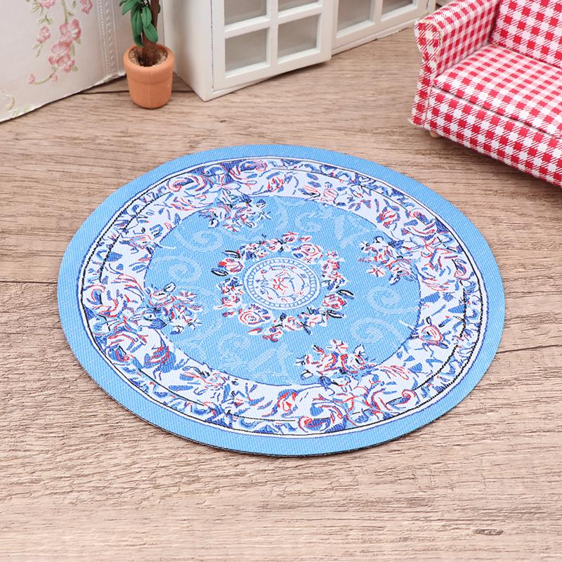1:12 Puppenhaus Miniatur runder Bodenteppich, ovaler Teppich, Bodenmatte, Modell, Schlafzimmer, Wohnzimmer, Dekor, Spielzeug, Puppenhauszubehör