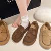 Fashion Flats Autumn New Round Toe Deep Mouth Suede Soft Sole Anti-slip Wear-resistant Single Shoes