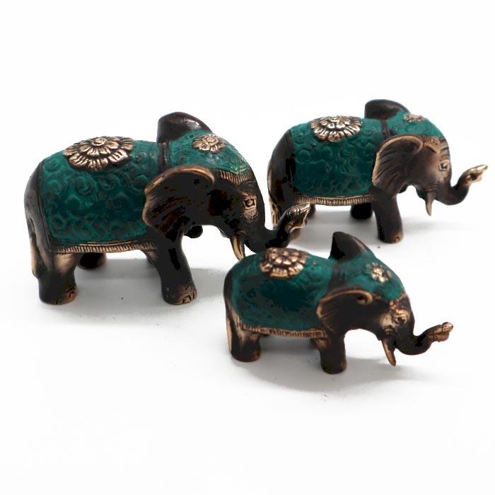 Elephant Figurines Set of 3, Assorted Sizes