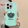 Soft Phone Cover Case for iPhone 15 Plus XR 13 11 8 14 16 Pro Max 17 Air 12 Crown Queen King Letter