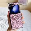Personalized Sexy Leopard Print Leather Case For Samsung Galaxy Z Flip 7 6 5 4 3 Anti-Drop Ring Holder Bracket Flip Phone Cover