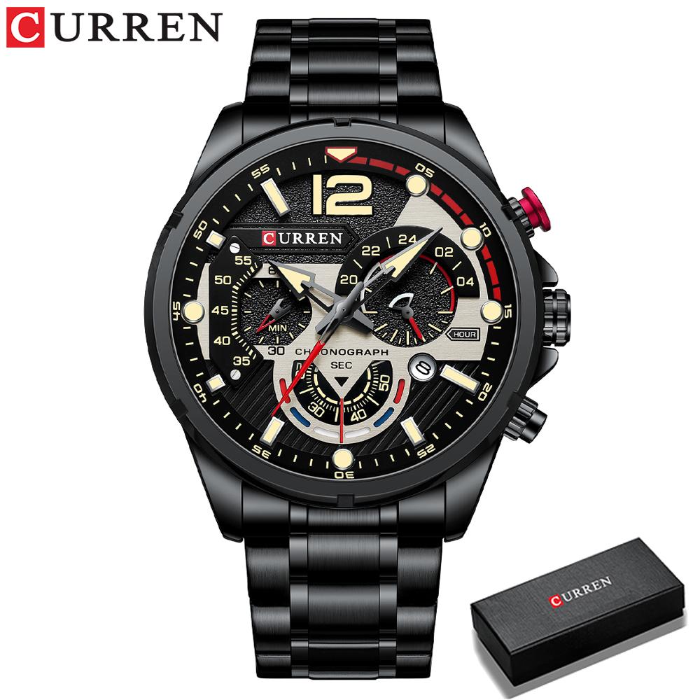 CURREN Men's Fashion Watch Top Luxury Quartz Watch Casual Slim Waterproof Luminous Sports Date Watch Men's Relogio Masculino