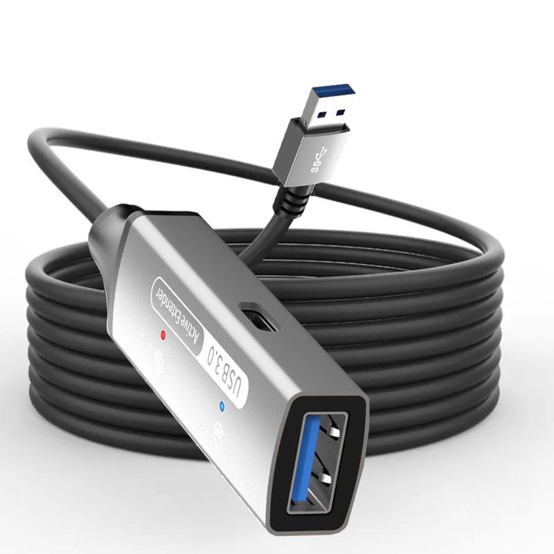 5M/10M USB 3.0 Active Extension Cable with Booster Active USB 3.0 Extender Cable USB 3.0 Extension Cord Male to Female 5m серый
