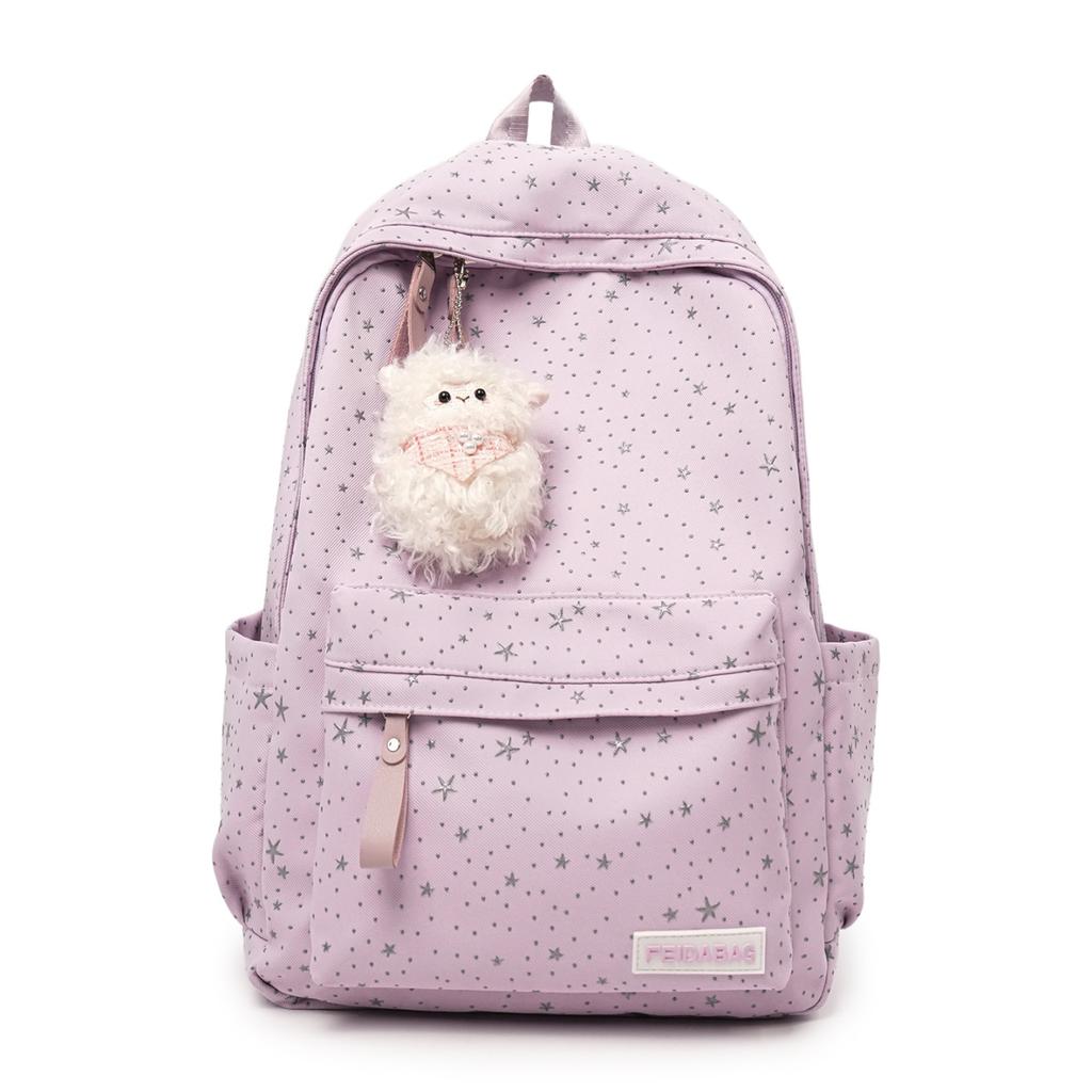 Schoolbag Star Schoolbag Female High Value Ins Girl Casual Versatile Travel Lightweight Backpack Junior High School Student Backpack