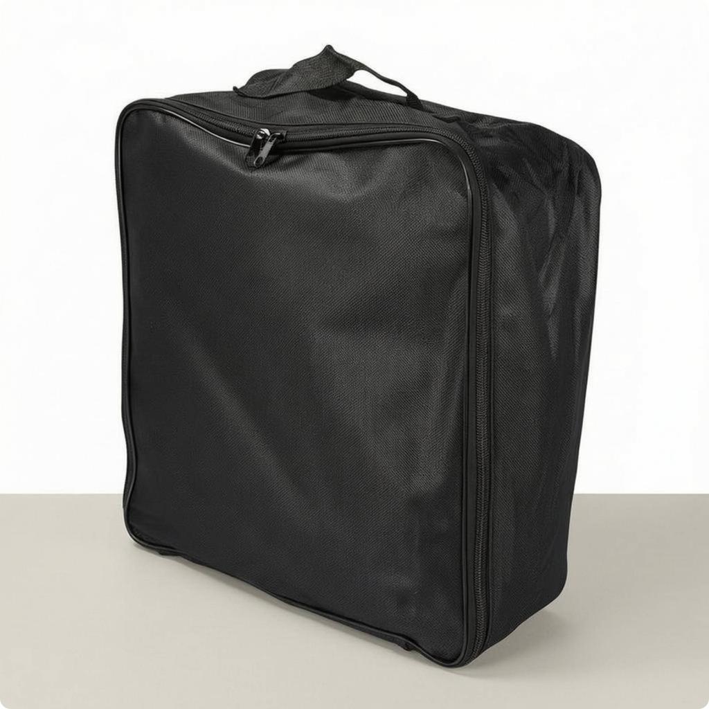 Woven Textile Storage Bag Structured Zippered Storage Bag Container Black
