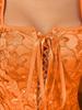 Rose Beauty A  Floral Embroidery Square Neck Tie Knot Lace Up Front Boned Corset Shapewear Crop Cami Top