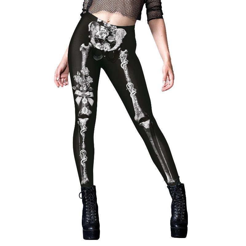 Women's Halloween Carnival Night Dark Pattern Printed Skinny Fitness Leggings Women's