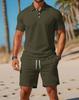 2025 Versatile Trendy Summer Short Sleeve Polo and Shorts Set
