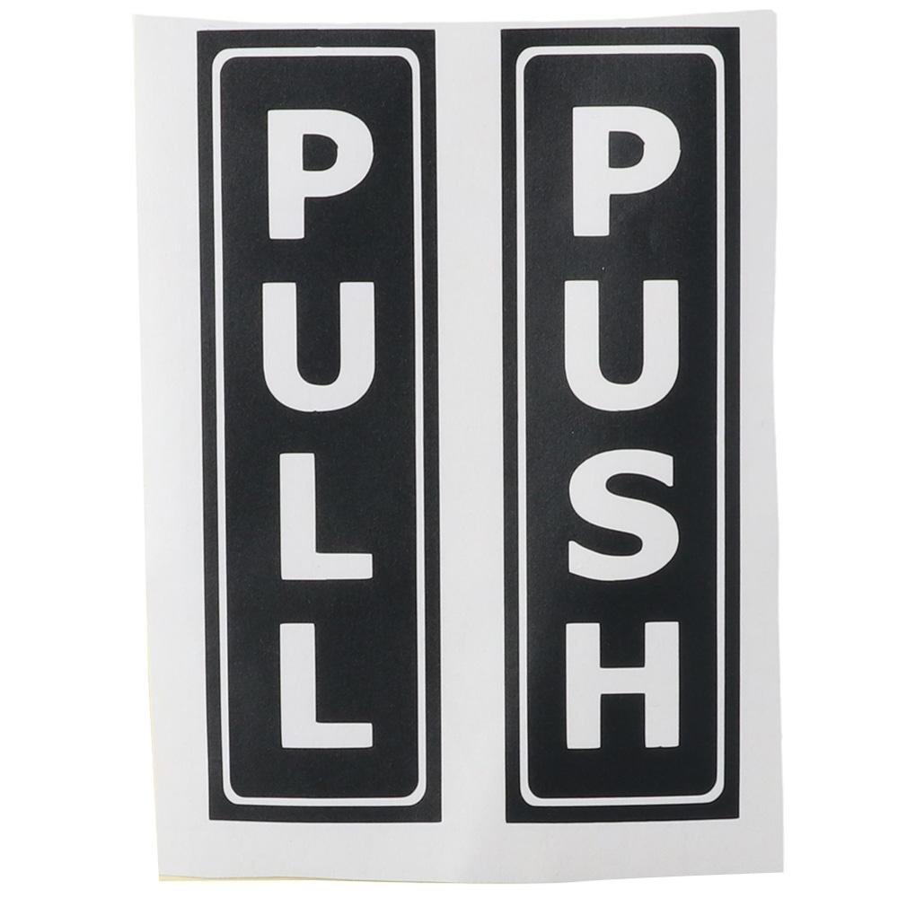 Self-Adhesive Door Sign Black Push Pull Stickers 2Set Stores