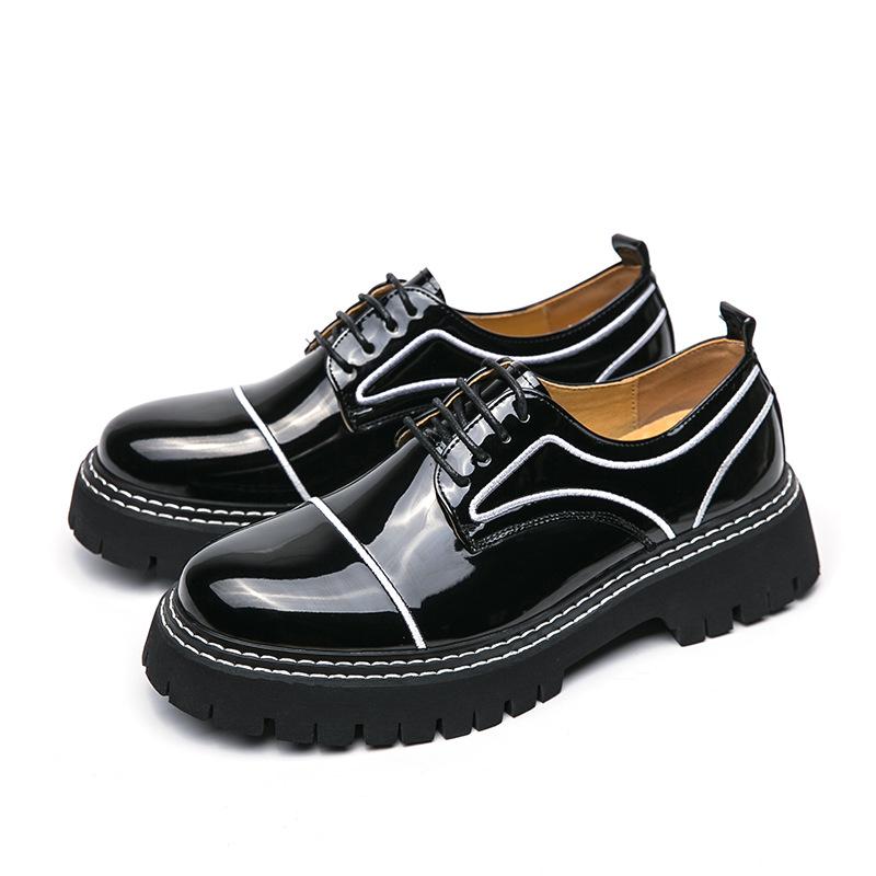 

2025 осень туфли дерби с большой головой на платформе, увеличивающие рост, универсальные, повседневные, деловые, в британском стиле, из высококачественной кожи 45
