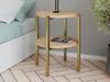 Modern Round Bedside Table With Shelf 35X35X46 Cm Metal Gold