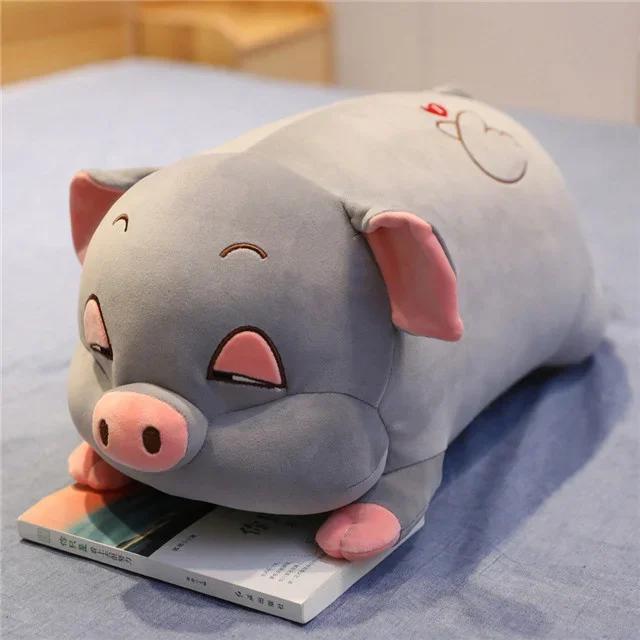 Kawaii Plush Toys Sleeping Pig Animal Crossing Plush Peluche Hamster Pillow Plus Blanket Quilt Air Conditioning Pillow Baby Toys
